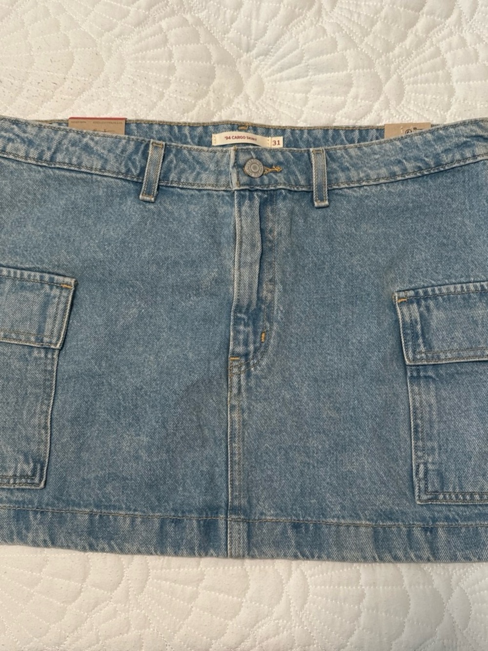 Levi's Light Blue Denim Mini Skirt with Cargo Pockets